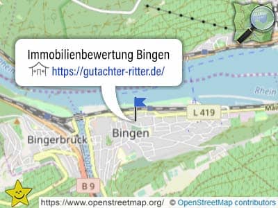 Karte und Ort für Immobilienbewertungen in Bingen (Rheinland-Pfalz)