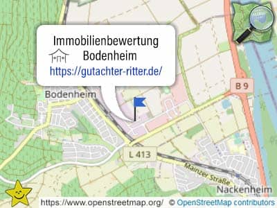 Leistungsgebiet für Immobilienbewertungen Bodenheim (Rheinland-Pfalz)