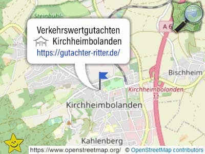 Karte und Bereich für Verkehrswertgutachten in Kirchheimbolanden