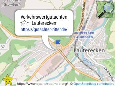 Karte mit Bereich für Verkehrswertgutachten Lauterecken