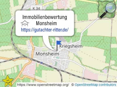 Leistungsgebiet für Immobilienbewertungen Monsheim (Rheinland-Pfalz)