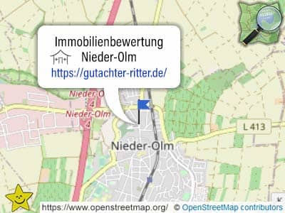 Karte und Gebiet für Immobilienbewertungen Nieder-Olm