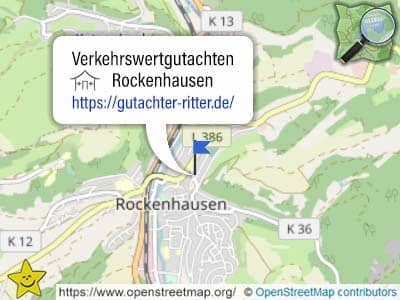 Karte mit Leistungsgebiet für Verkehrswertgutachten in Rockenhausen (Rheinland-Pfalz)